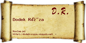 Dodek Róza névjegykártya